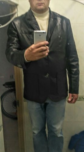 Men's Genuine Leather Blazer Jacket photo review