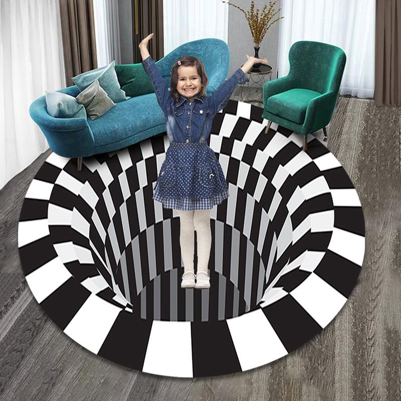 3D Vortex Illusion Rug Swirl Print Optical Illusion Areas Rug Carpet Floor Pad Non-slip Doormat Mats for Home-buy at a low prices on Joom e-commerce platform
